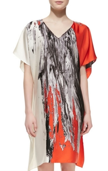 Natori Dresses & Skirts - Josie Natori Caftan Silk Tinago  Orange Size Small NWT